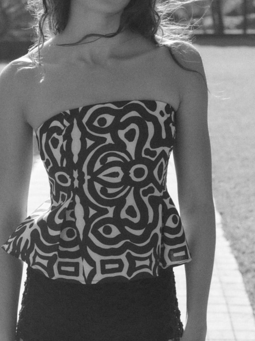 ZARA Strapless Peplum Top